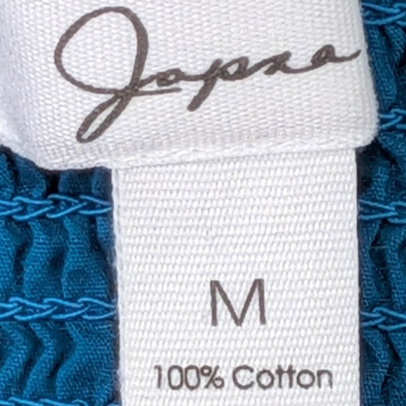 Japna Bustier Top Womens M Blue Smocked Cottagecore Y2K Fairycore Milkmaid Boho - Picture 10 of 11